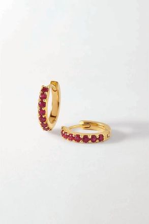 Edge of Ember Ruby Pave Huggie Earrings at Nordstrom