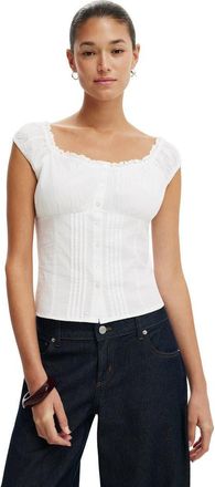 Cotton On Womens Jamie Off Shoulder Top in White at Nordstrom, Size 10