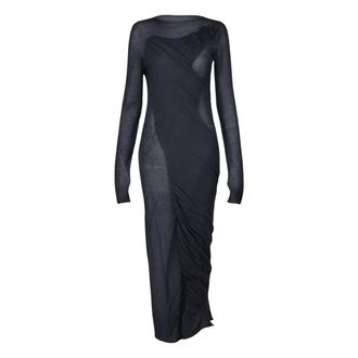 Issey Miyake Hug Jurk - Dames - Jurken - Blauw - Maat: M Wol