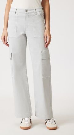 Mavi Alva High Waist Straight Leg Cargo Pants in Ivory Casual Twill at Nordstrom, Size 27 X 32
