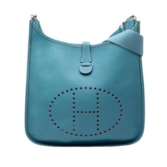 Herm&egrave;s Pre-owned Evelyne Crossbody Bag - Dames - Pre-owned - Blauw - Maat: ONE Size Leer