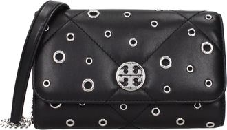Tory Burch Black Leather Clutch Womens Bag