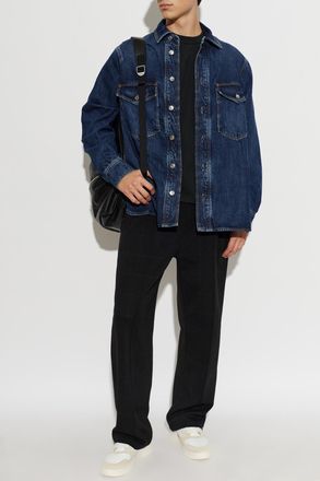 AllSaints Denim Shirt Albin, Mens, Navy Blue