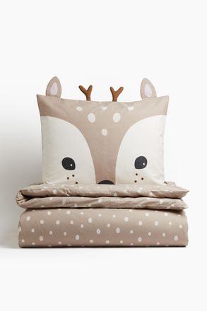 H&M Bettw&auml;sche f&uuml;r Einzelbett - Beige/Rentier
