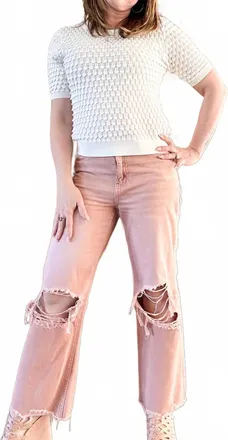Flying Monkey 90s Vintage Super High Rise Crop Flare Jeans In Melon