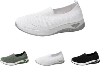 Generic Womens Trainers Without Laces Slip-on Shoes Mesh Breathable Lightweight Running Shoes Casual Sports Shoes Comfortable Trainers Lightweight Outdoor Jog