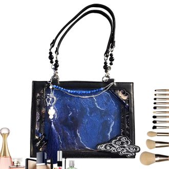 Generic A Chinese style shopping bag with transparent. It has a large capacity and is perfect for commuting work, school, office, travel and daily use. Vintag