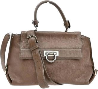 Ferragamo Pre-owned Handbags, female, Brown, Size: ONE SIZE Pre-owned Leather Handbag