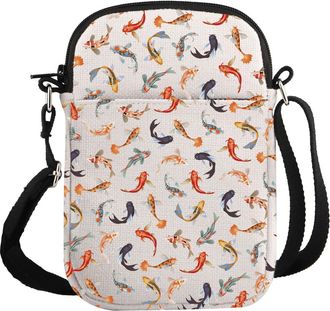 Generic PYOUL Fish Lover Gift Koi Fish Crossbody Bag Japanese Koi Travel Bag Japanese Culture Lovers Gift Koi Fish Lover Gift (Koi Fish CB)