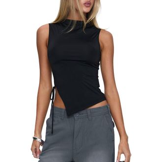 Princess Polly Solarah Tie Side Tank in Black at Nordstrom, Size 2