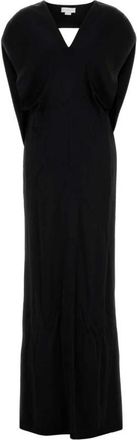 Stella McCartney V-Neck Jurk met Cut-Out - Dames - Avondkleed - Zwart - S - Kleedjes