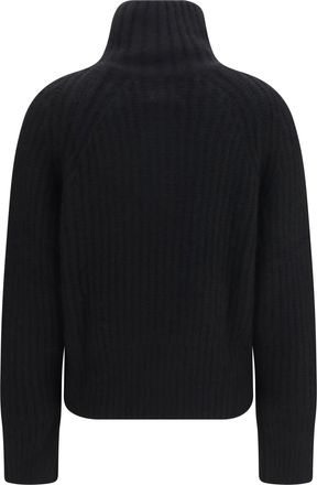 Allude Womens Ribbed Troyer Sweater With Zip 90 Kashmir-Capra Hircus; Silk Kashmir/capra