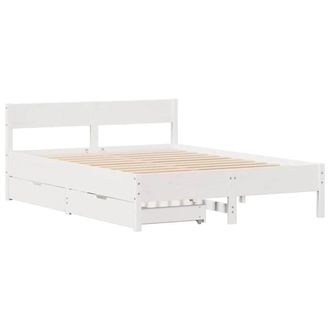 Berkfield Home Full Bed Frame Frame White 120x190 cm Small Double Solid Wood Pine