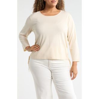Max Studio Cinching Side Tie Pullover Sweater in Ivory at Nordstrom Rack, Size 3X