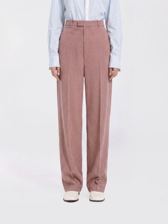 Bottega Veneta High-Waisted Straight-Leg Tailored Wool Trousers with Off-Center Closure