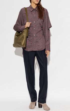 Maison Margiela Wool Trousers, Womens, Navy Blue