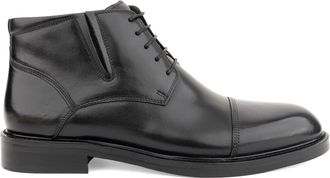 Alberto Gozzi Black Cap Toe Side Zip Leather Boots