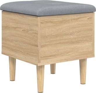 vidaXL Banco Con Almacenaje Madera Ingenier&iacute;a Roble Sonoma 42x42x46 Cm Vidaxl