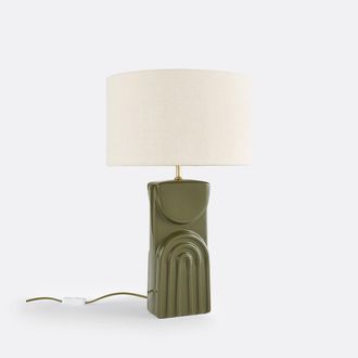 La Redoute Interieurs Lamp in keramiek en linnen, Topia