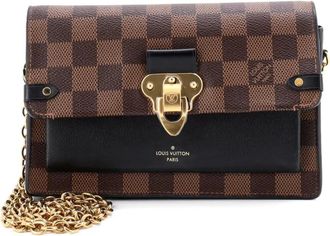 Louis Vuitton Borsa a tracolla Vavin NM in tela Damier con catena - Marrone