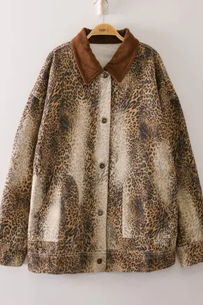 Very J Womens Matching Jacket In Animal Print