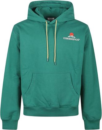 Casablanca Smaragdgroene Hoodie - Heren - Hoodies - Groen - L - Hoodies & sweatvesten