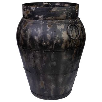 Wanderlust Deco Jarr&oacute;n De Metal Envejecido Negro 45x45x57