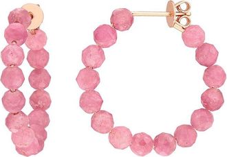 Rina Limor Silver 4.65 Ct. Tw. Pink Tourmaline Hoop Earrings