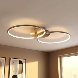 Globo Lighting Plafoniera Anelli Lampada Da Soffitto Lampada Da Pranzo Lampada Da Soggiorno Lampada Da Soffitto, Metallo, 1x Led 30 Watt 2400 Lumen Bianco Caldo, Lxl