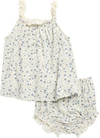 Rylee + Cru Lace Trim Swing Tank & Bloomers Set in Ivory at Nordstrom, Size 12-18M