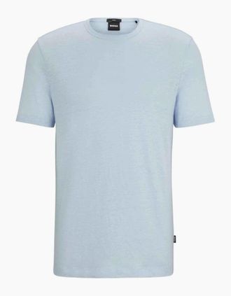 HUGO BOSS Mens BOSS Black H Thompson 235 T-Shirt 450 Light Pastel Blue - Size: 40