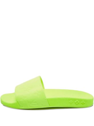 Louis Vuitton monogram-pattern slides - men - Rubber/Rubber/Rubber - 41 - Green