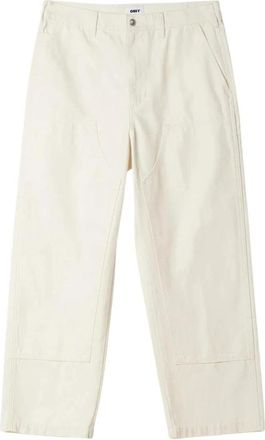 Obey Big Timer Twill Double Knee Pant - Heren - Wijde Broeken - Wit - W33 - Katoen - Broeken