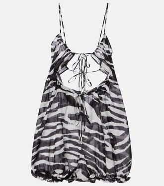 The Attico Zebra-print cotton muslin romper