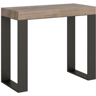 Itamoby Consolle 90x40 cm allungabile a 300cm tecno Quercia telaio Antracite