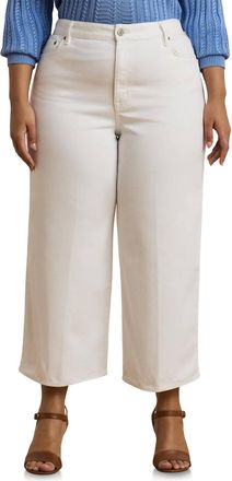 Ralph Lauren High-Rise Wide-Leg Cropped Jeans In White Wash
