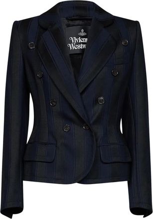 Vivienne Westwood Jassen - Dames - Blazers - Blauw - S - Wol - Jassen