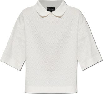 Emporio Armani Oversized Top - Dames - Polos - Wit - M - Katoen - Tops