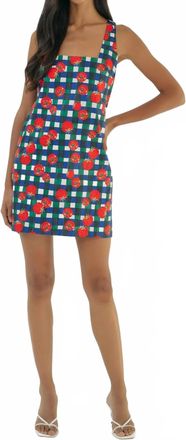 Hutch Sara Mini Dress In Ivory/multi Gingham Tomatoes