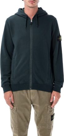 Stone Island Dark Green Zip Up Hoodie