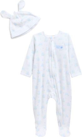 Little Me First Easter Footie & Hat Set in Blue at Nordstrom, Size Newborn