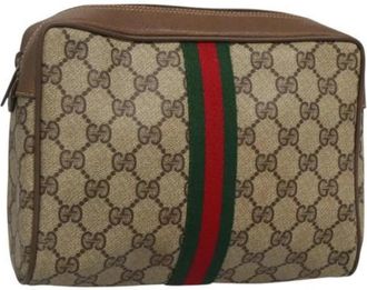 Gucci Pre-owned Leather clutches - Dames - Vintage Clutch - Beige - ONE Size - Leer - Vintage