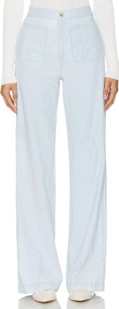 Polo Ralph Lauren Wide Leg Flare Pants In Chambray