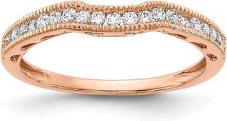 Diamond2Deal 14k Rose Gold Lab Grown Diamond Wedding Band Ring 1/4Ct Clarity- VS Color- G-H