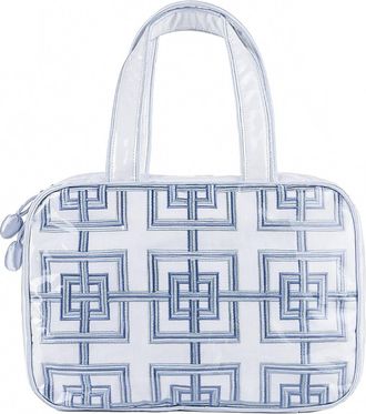Lenora Womens Geometric Hanging Cosmetic Bag In Blue