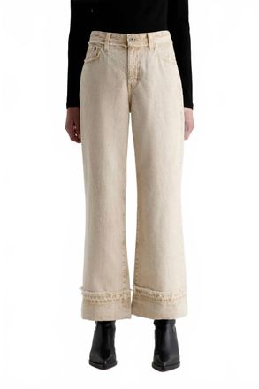 AG - Adriano Goldschmied Saige Wide Leg Crop Jeans In Sulfur Melange Camel