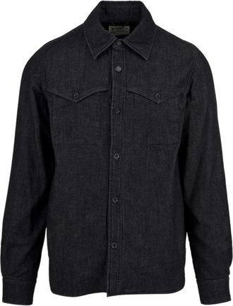Aspesi Denim Herenshirt Ce 51 G857 - Heren - Spijkerjassen - Blauw - S - Denim - Jassen