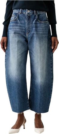 Patrizia Pepe Loose-fit jeans - Dames - Jeans - Blauw - Maat: W25 Katoen