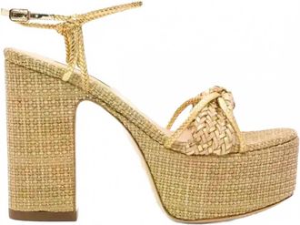 Casadei Womens Marbella Lux Platform Sandal In Gold