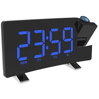 OEM Reloj Despertador Con Proyecci&oacute;n, Radio Despertador Digital Con Cargador Usb, Regulador De Brillo De 0 A 100%, Doble Alarma Para Personas Con Sue&ntilde;o Pr